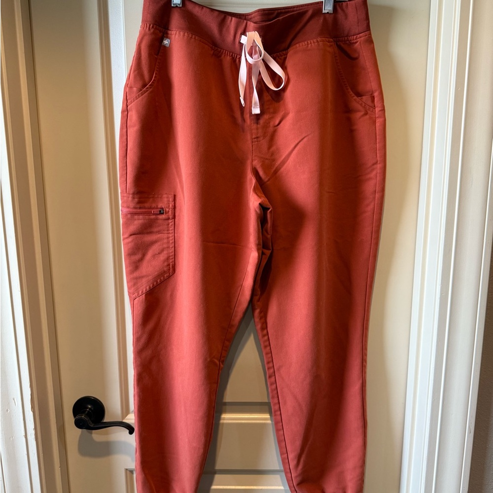 Figs burnt orange jogger scrub pants